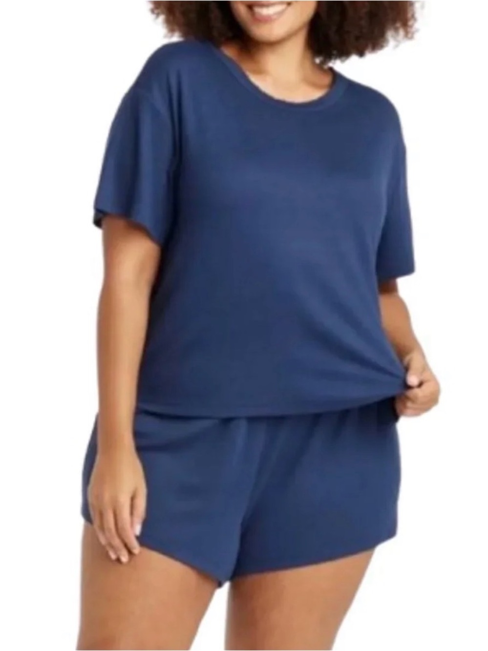 Navy pointelle pajama set